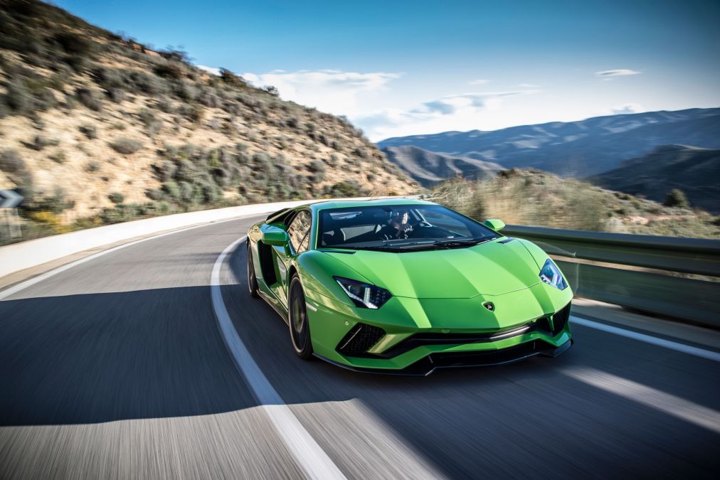The beastly Lamborghini Aventador makes some noise as it roars down the highways of Bologna with Cindy-Lou Dale at the controls.
