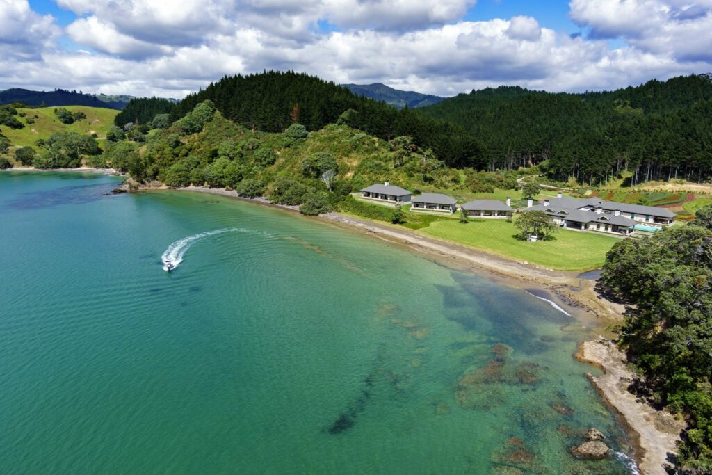 Breathtaking Helena Bay, in Northland, captures the essence of New Zealand's iconic luxury lodge experience to perfection.