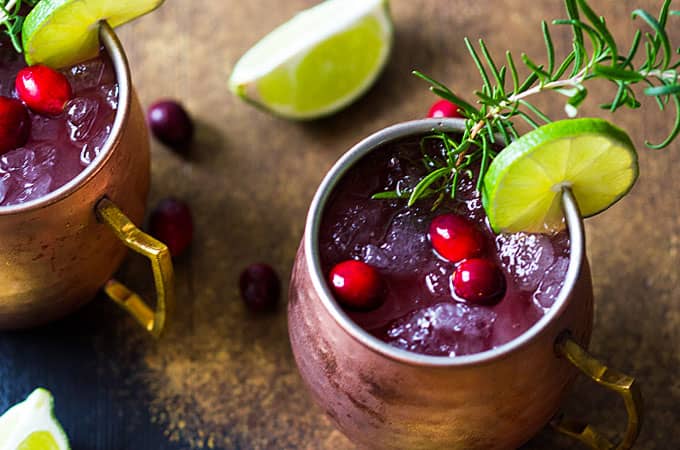 cocktail recipes for winter cranberry ginger mule