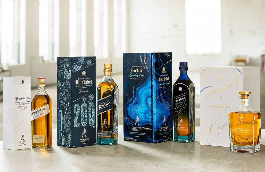 Iconic blended whisky brand Johnnie Walker releases new four new limited-edition spirits to celebrate its 200th anniversary.