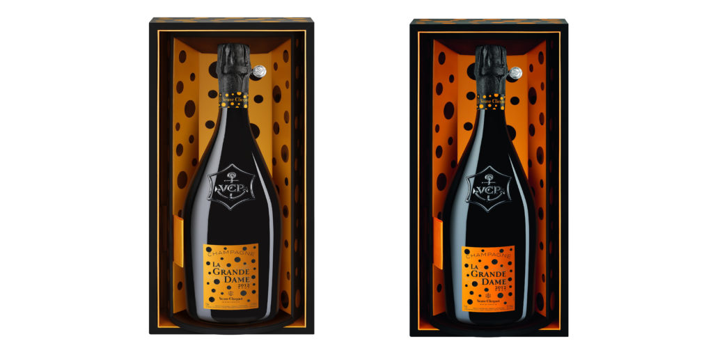 In time for Valentine's Day celebrations, Veuve Clicquot and artist Yayoi Kusama release a very special take on its house's La Grande Dame 2012 vintage.