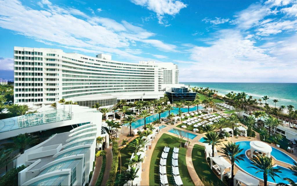 Fontainebleau Miami - For over 50 years the adventures of James Bond have included stays at lavish hotels and hidden island retreats. Now intrepid travellers can follow in the footsteps of the world's most famous spy, with our list of the best Bond hotels.