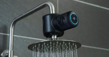 Make showertime a little more special with Shower Power, a water-fueled Bluetooth speaker made from recycled ocean trash.
