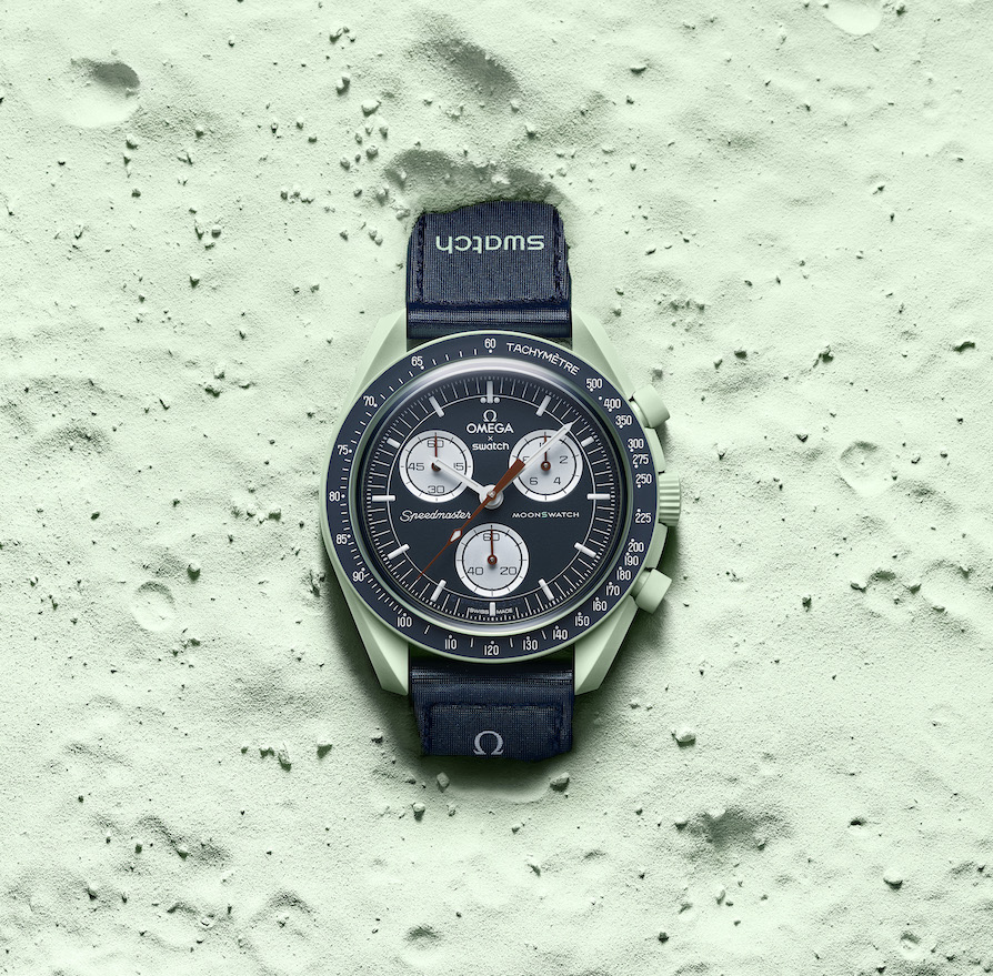 Omega has collaborated with Swatch to produce a playful take on its iconic Speedmaster chronograph.