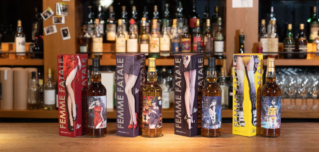 A new collaboration between Reimagine and Hong Kong-based artist Elphonso Lam has produced a series of unique Femme Fatale whiskies.