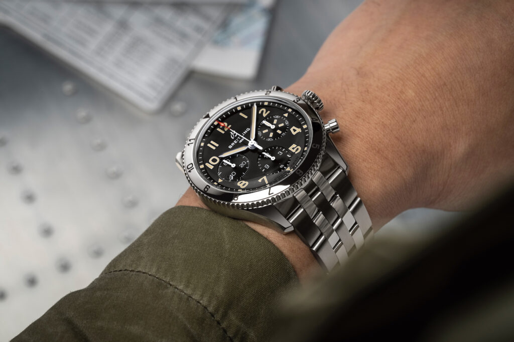 Breitling’s new Classic AVI assortment takes the celebrated design codes established by the 46 mm Super AVI and puts them in a 42 mm format to create a rugged, easy-wearing watch.