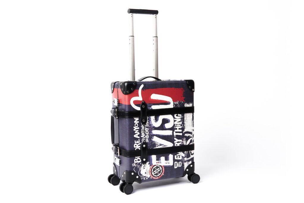 Japanese streetwear brand EVISU and heritage luggage gurus Globe-Trotter have created a striking new capsule collection. 