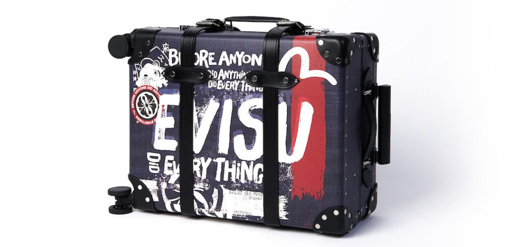 Japanese streetwear brand EVISU and heritage luggage gurus Globe-Trotter have created a striking new capsule collection.