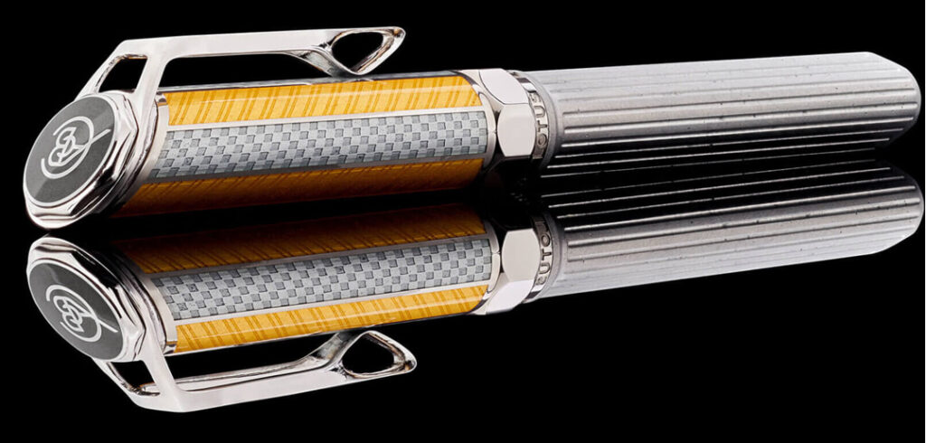 British auto brand Lotus has partnered with few Brit fountain pen icon Onoto to create a striking writing instrument made from F1 cars.