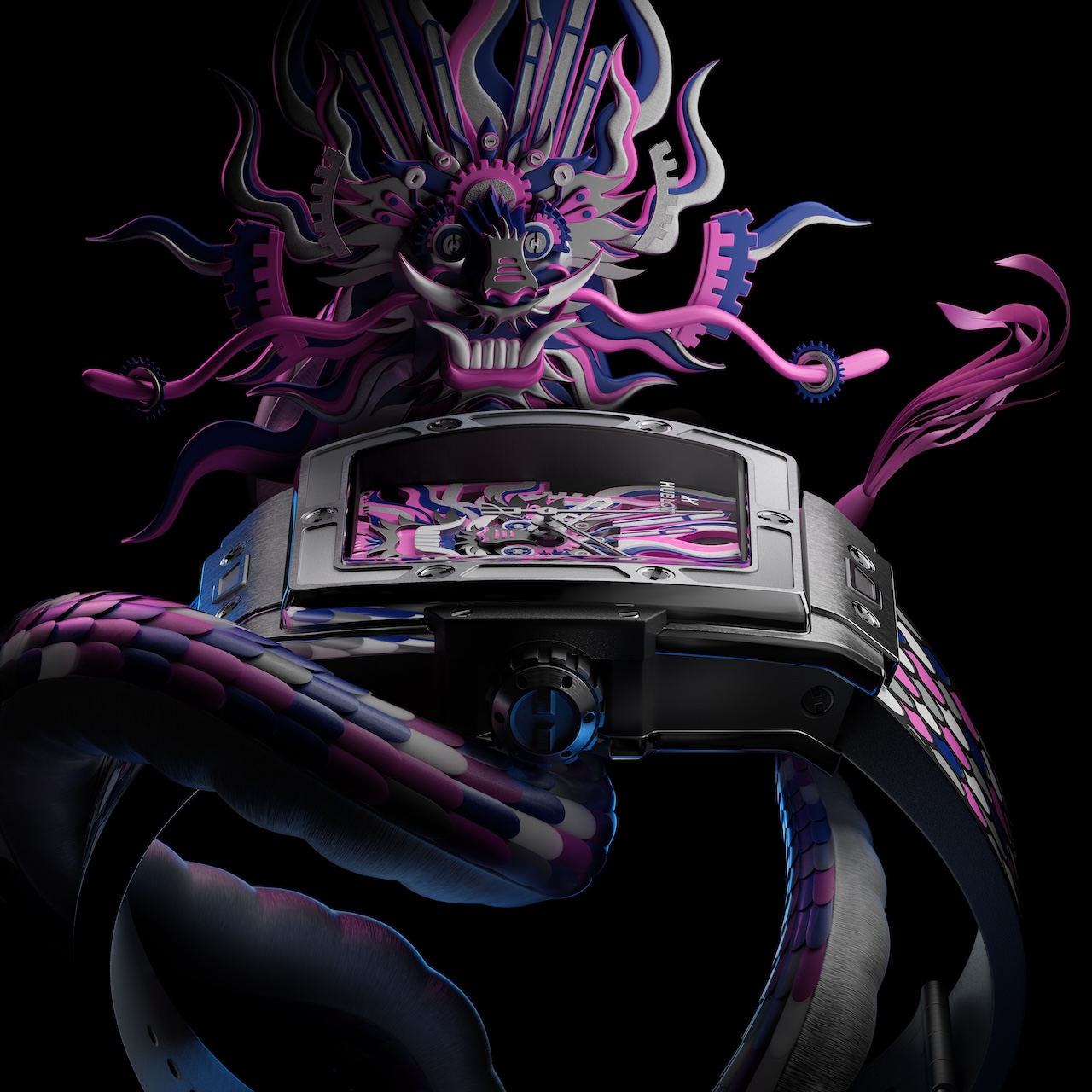 To mark the Lunar New Year, Hublot has created an eye-catching rendition of its iconic Big Bang, complete with 3D dragon.