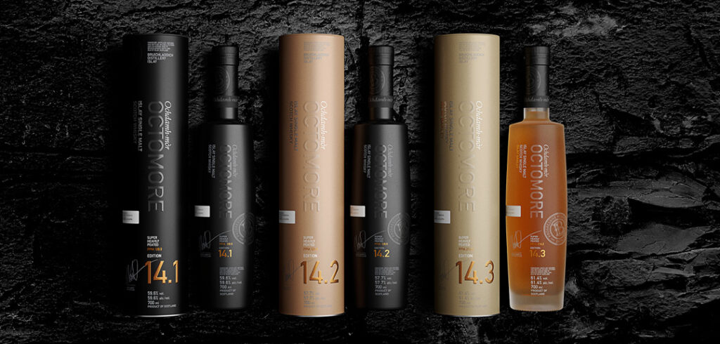 Scotland's Bruichladdich Distillery has unveiled the 14th annual series of Octomore, its super-heavily peated single malt whisky.